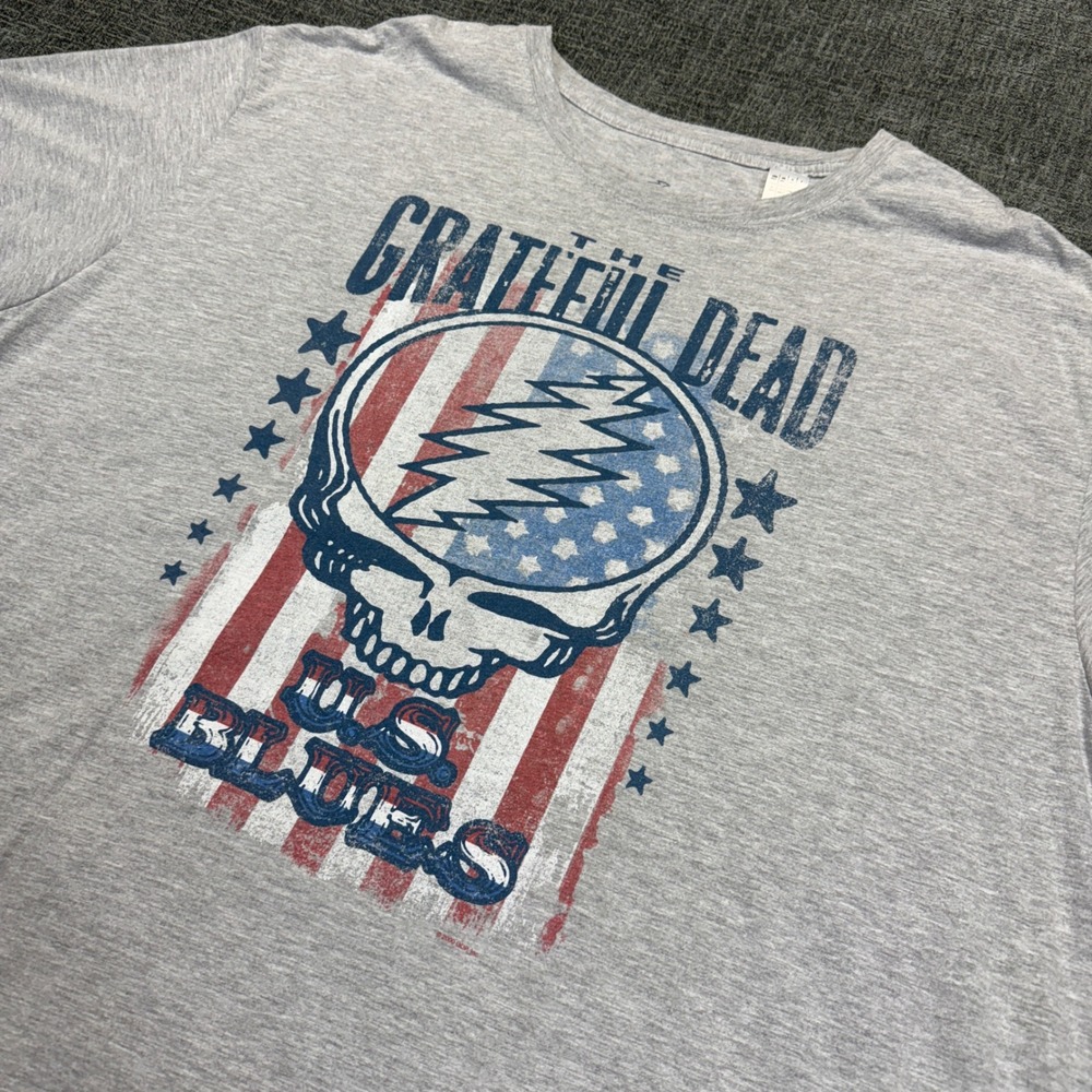 Y2K Grateful Dead T Shirt Men's 4XLT Gray US Blues Steal Your Face Graphic